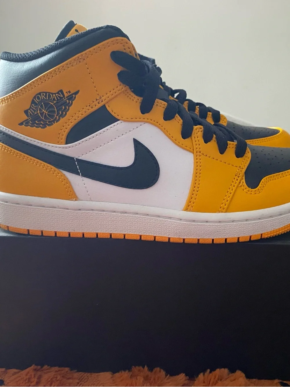 Jordan High-Top Sneakers in Black and Yellow